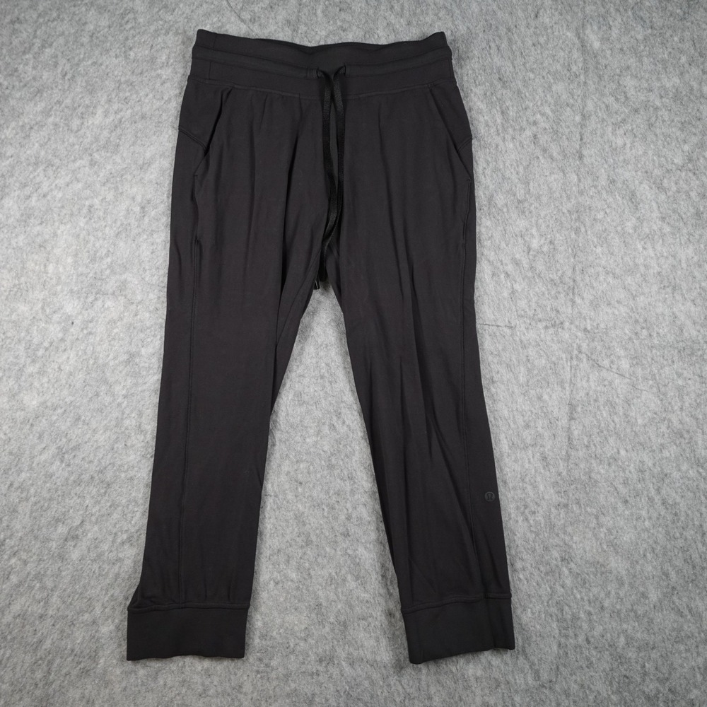 Lululemon Pant Womens 8 Black Ready to Rulu Jogger Crop Drawstring Elastic Waist
